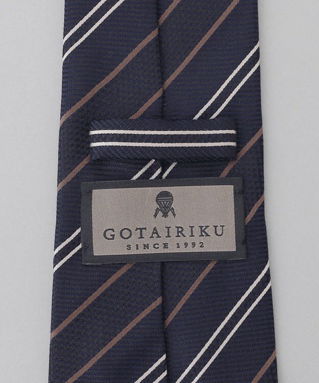 GOTAIRIKU GOTAIRIKU別注【日本製】シルク ネクタイ_ストライプ ネイビー系1
