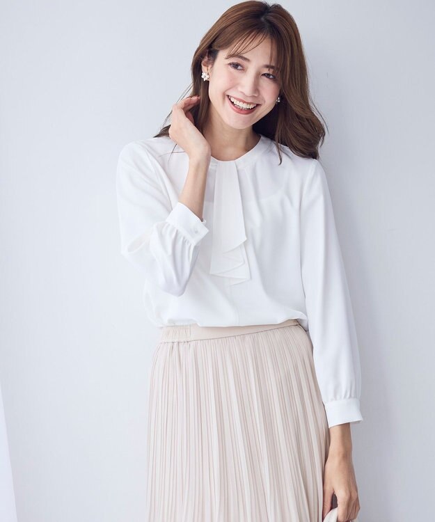 ANY SIS 【洗える】ボウタイ ブラウス オフ