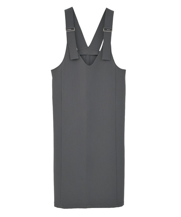 AMERICAN HOLIC イージーケアWクロスIラインワンピース Charcoal Gray