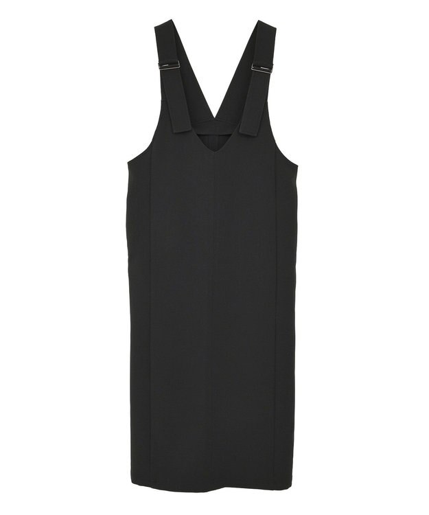 AMERICAN HOLIC イージーケアWクロスIラインワンピース Black