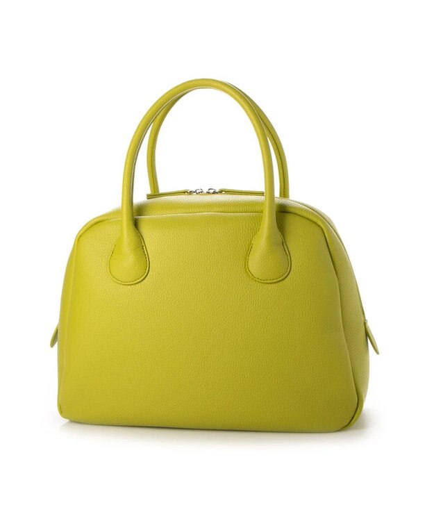 UNBILLION cachecache 丸根革ラウンドボストン ライトグリーン