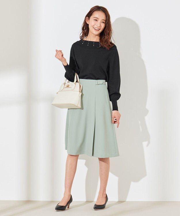 ANY SIS 【洗える】サイドベルト スカート ミント