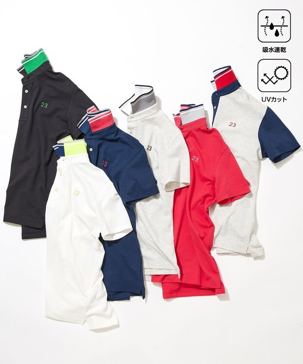 23区GOLF 【MEN】【吸水速乾/UVカット】ベーシック ポロシャツ ライトグレー系4