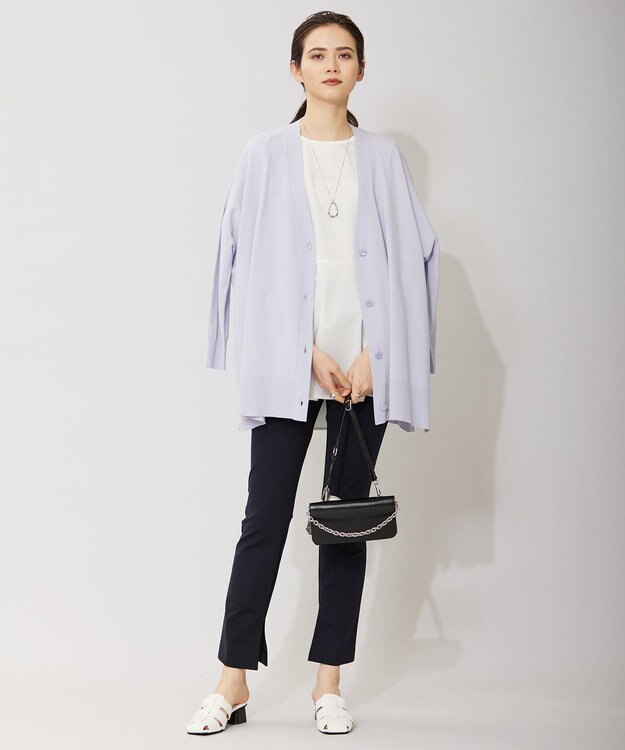 ICB L 【洗える】 タイプライタージャージーコンビ ペプラムプルオーバー オフホワイト系