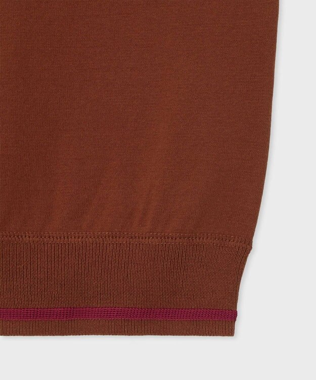 Paul Smith ベーシック クルーネック 半袖カーディガン ブラウン