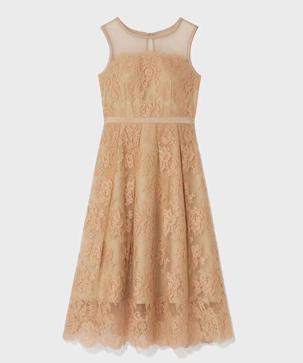 GRACE CONTINENTAL リバーレースドレス ベージュ