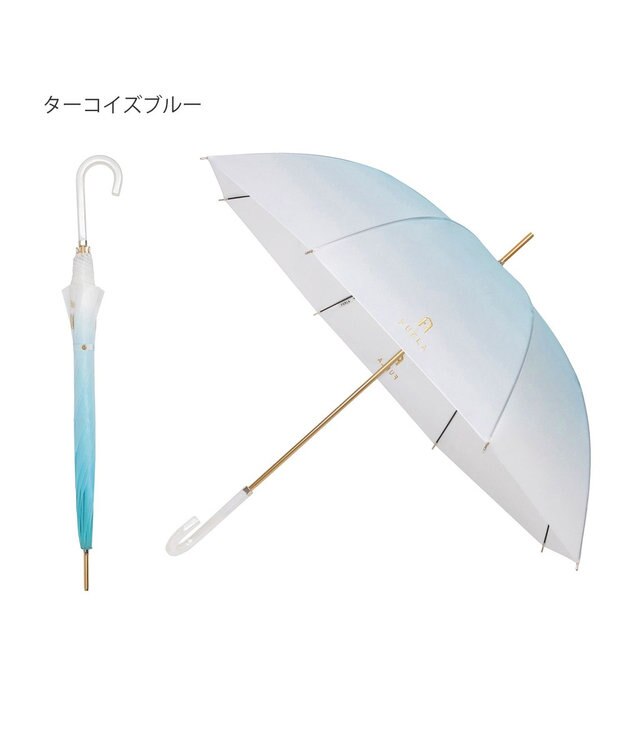 MOONBAT 【雑誌掲載SWEET6月号】FURLA 長傘 グラデーション シリコンコーティング ビリジアン