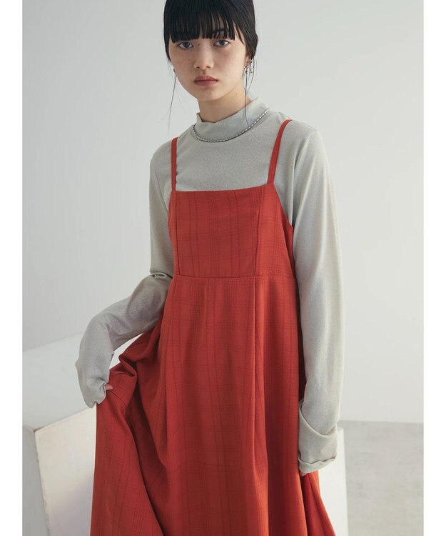 Green Parks ａ．バックギャザーキャミワンピース Red