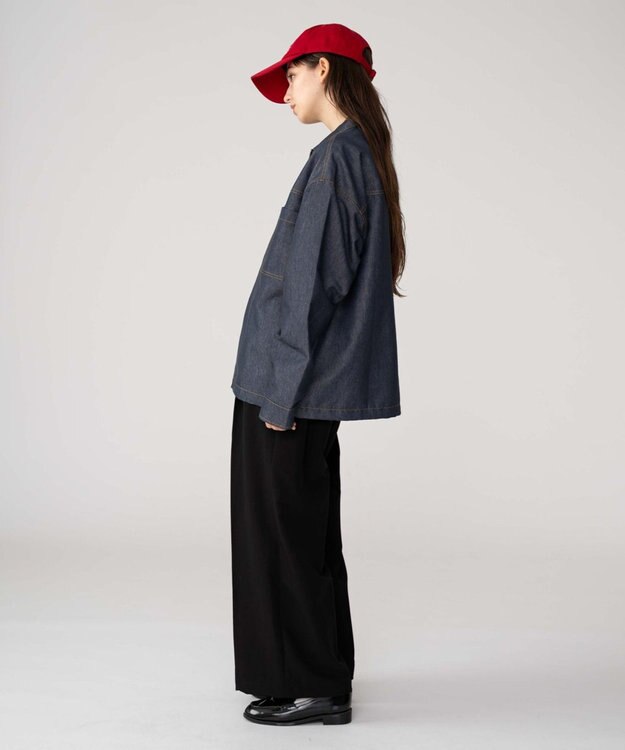 WEGO 【ユニセックス着用ITEM/MLサイズ展開】カラーステッチシャツジャケット ブルーその他