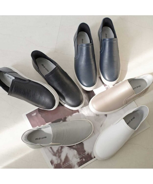 Pointer 本革スライドオンスリッポン ブラック