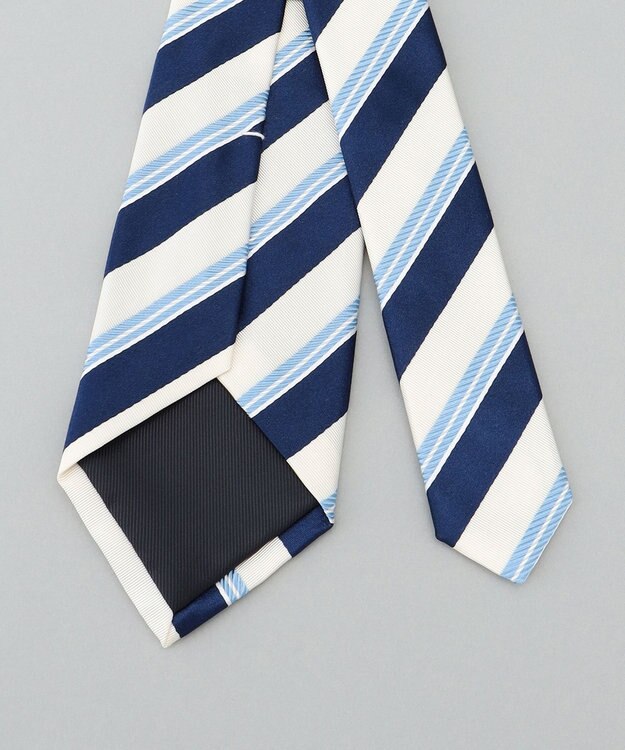 GOTAIRIKU 日本縫製/オリジナル柄【Fermo Fossati】ネクタイ_レジメンタル アイボリー系1