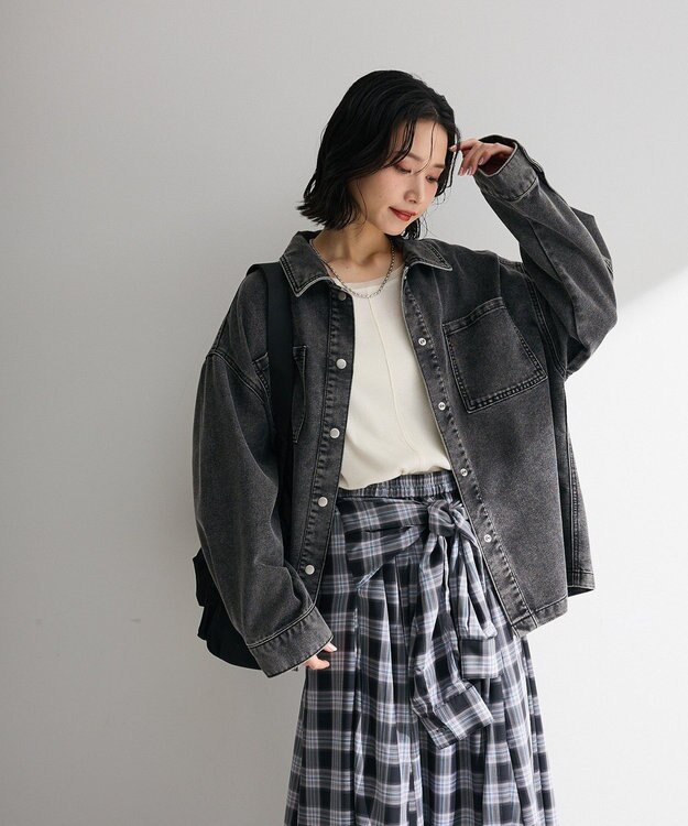 Green Parks 袖チュールリブプルオーバー Ivory