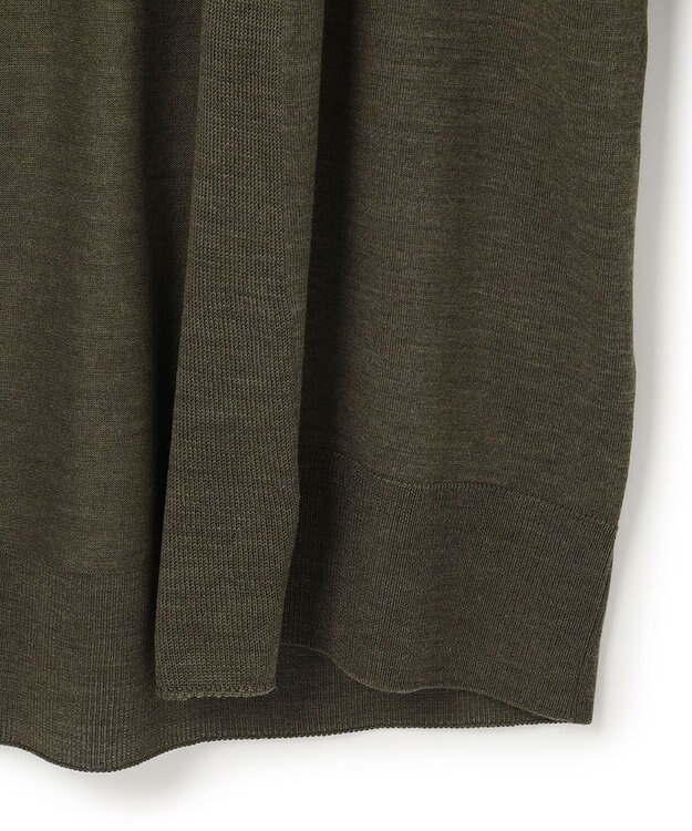 23区 サステナブルウール ショールカラー カーディガン カーキ