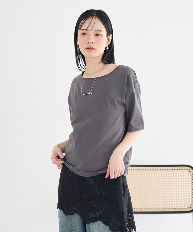 earth music&ecology バックデザインカットプルオーバー Gray