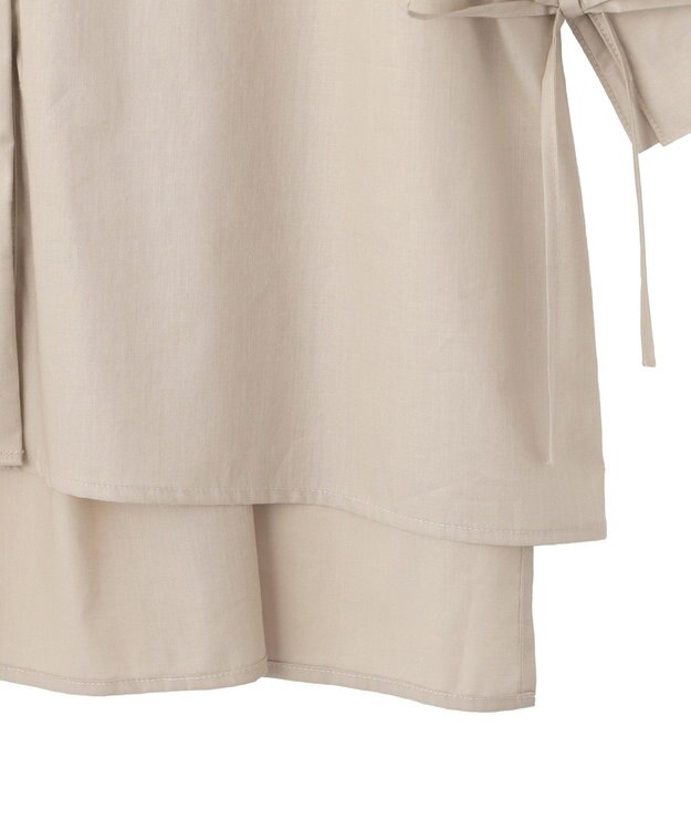 YECCA VECCA 【ORGABITS】5分袖スキッパーシャツ Beige