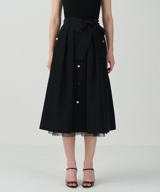 GRACE CONTINENTAL レイヤードタックスカート ブラック