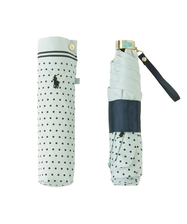 MOONBAT POLO RALPH LAUREN(ポロ ラルフローレン) ツイルドットポロポニー 雨傘 折りたたみ傘 サックスブルー