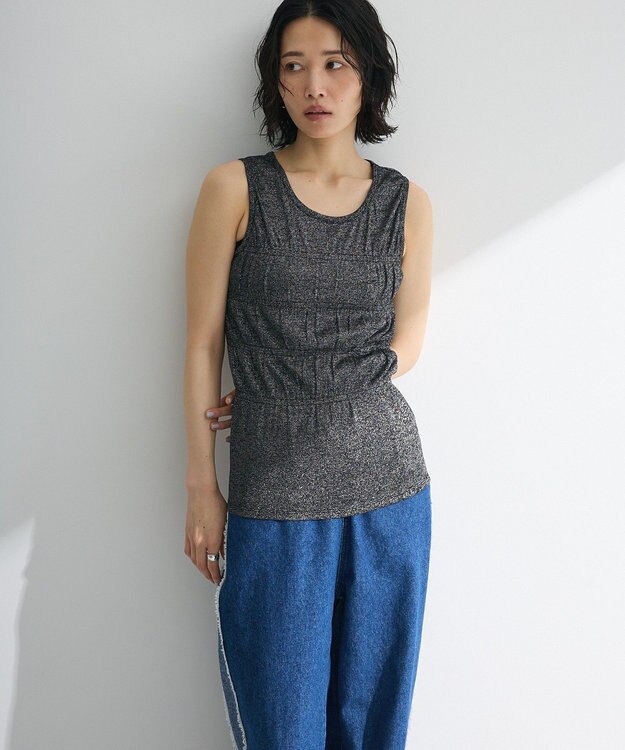 Green Parks ・Ｐｅｔｉｔ　Ｆｌｅｕｒ　シャーリングラメタンクトップ Silver