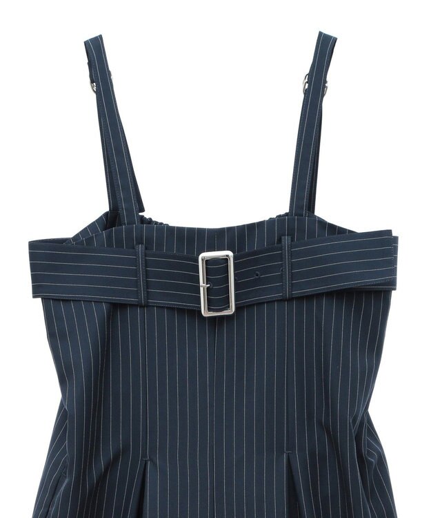 earth music&ecology ベルトベアサロペット Stripe Navy