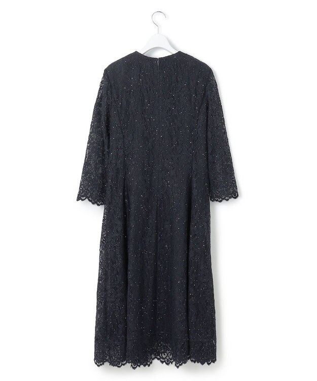 23区 【APPLAUDIR】スパンコールレース ドレス ネイビー系