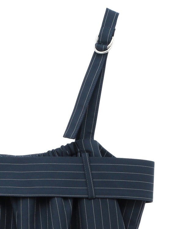 earth music&ecology ベルトベアサロペット Stripe Navy