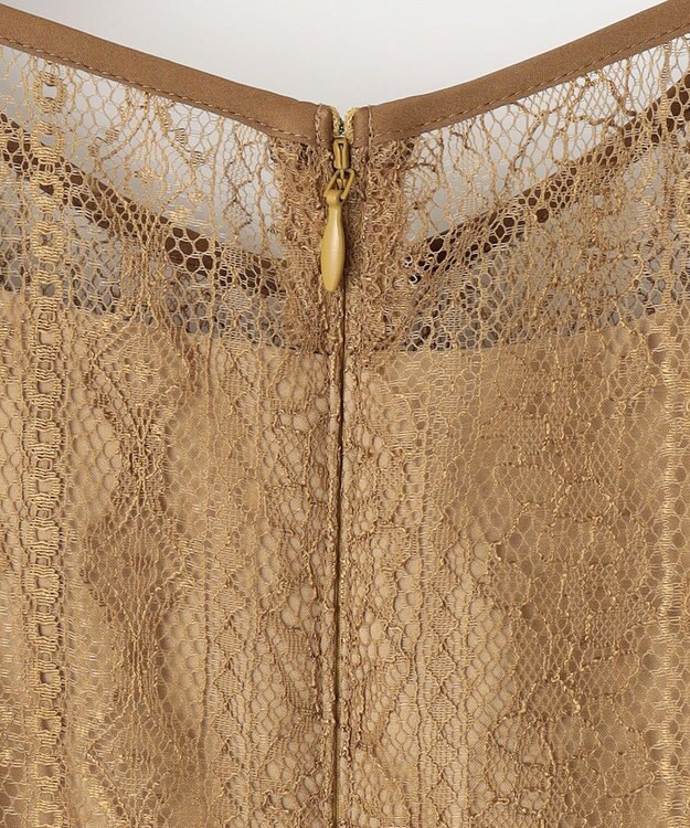 ANY SIS 【洗える】ストライプレーシー ドレス マスタード