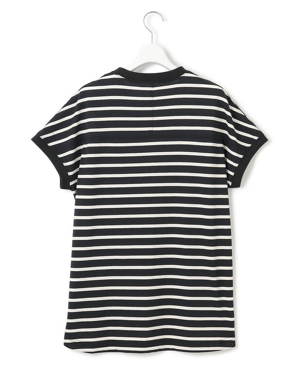 J.PRESS YORK STREET 【WOMEN】ボーダーキャップスリーブ Tシャツ ブラック系1