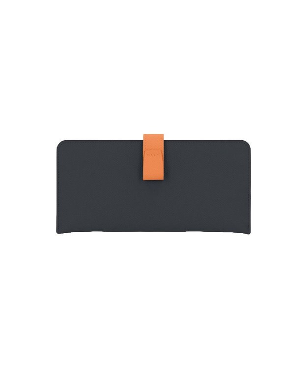 Atelier nuu 日本製 本革 バイカラーnoble スマートロングウォレット ネイビー×オレンジ