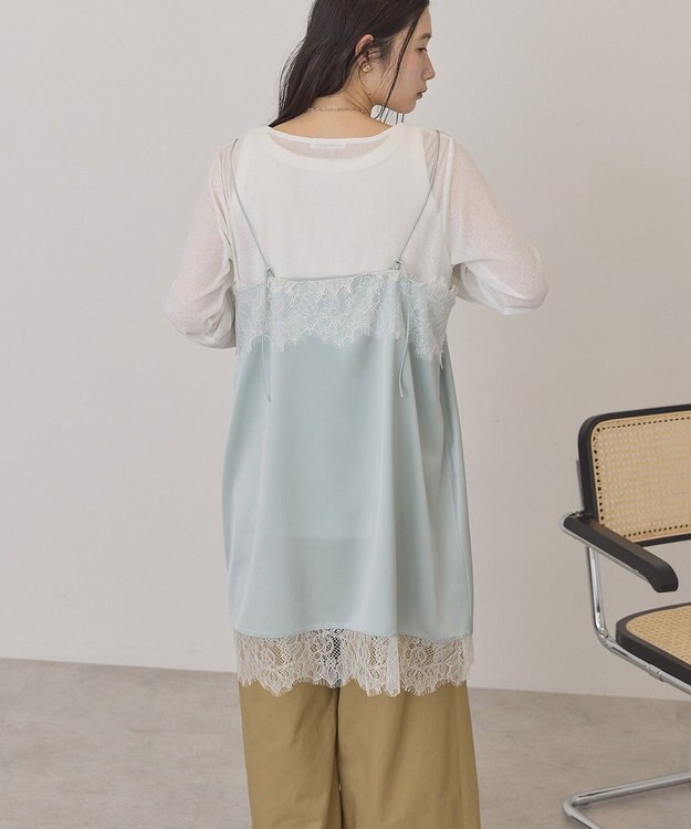 AMERICAN HOLIC レースサテンキャミワンピース Mint