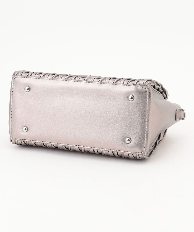 LA BAGAGERIE ランダムプリーツ2WAYハンドバッグ ガンメタリック