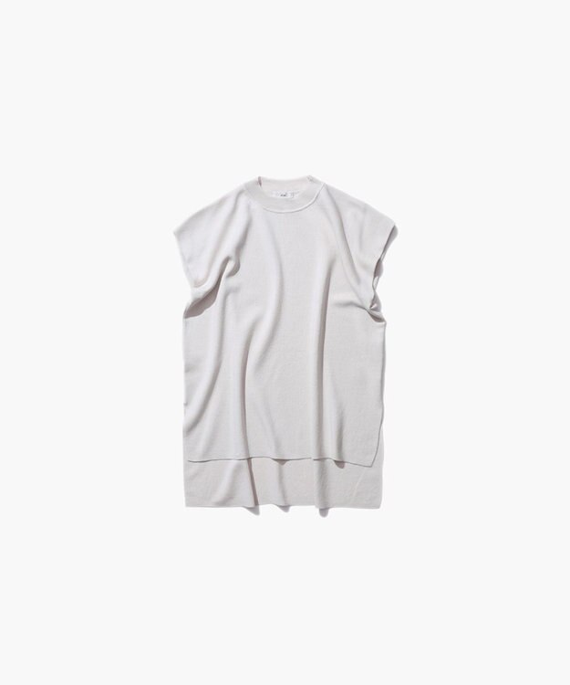 ATON 【23/SS】50/2 NATURAL DYE ORGANIC COTTON | モックネックタンクトップ WARM WHITE