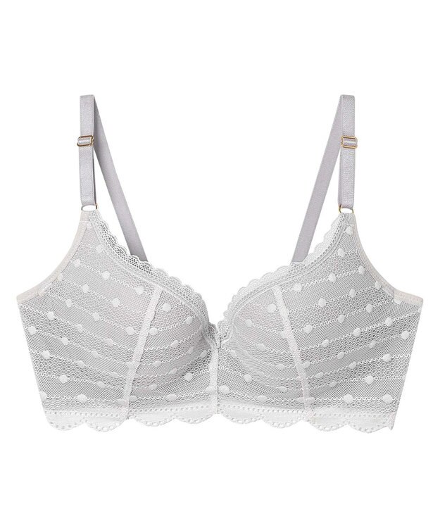 une nana cool 【リニューアル】 しなやかにフィット ポルカドットモールド 3/4カップブラ グレー