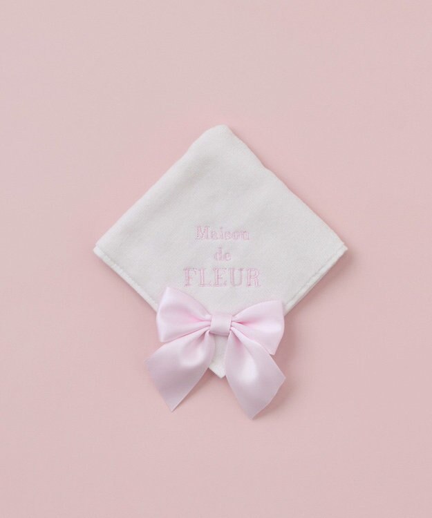 Maison de FLEUR ビッグリボンタオルハンカチ Pink