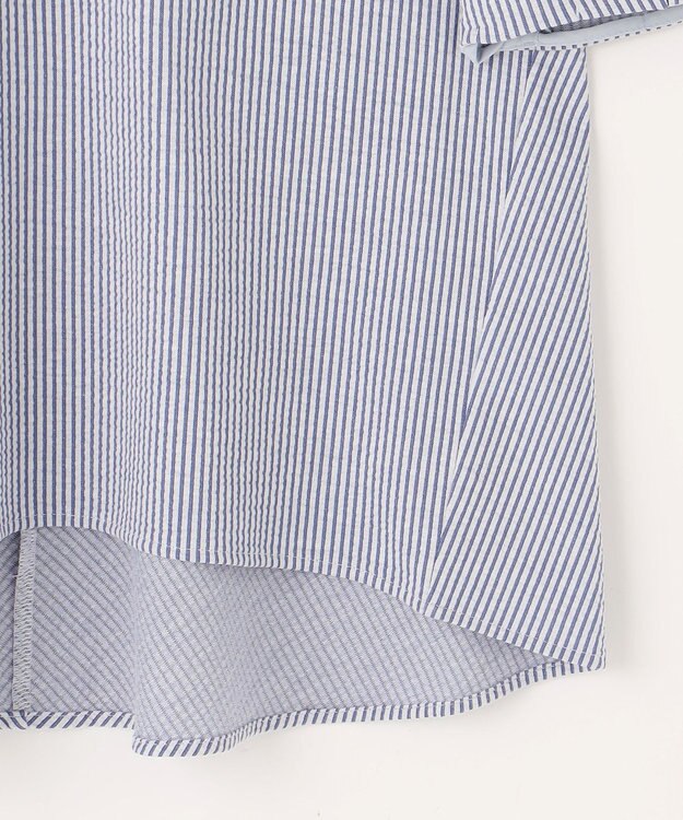 J.PRESS LADIES 【WEB限定カラーあり・抗菌消臭・吸水速乾】サッカージャージー 5分袖 ペプラム カットソー ブルー系1