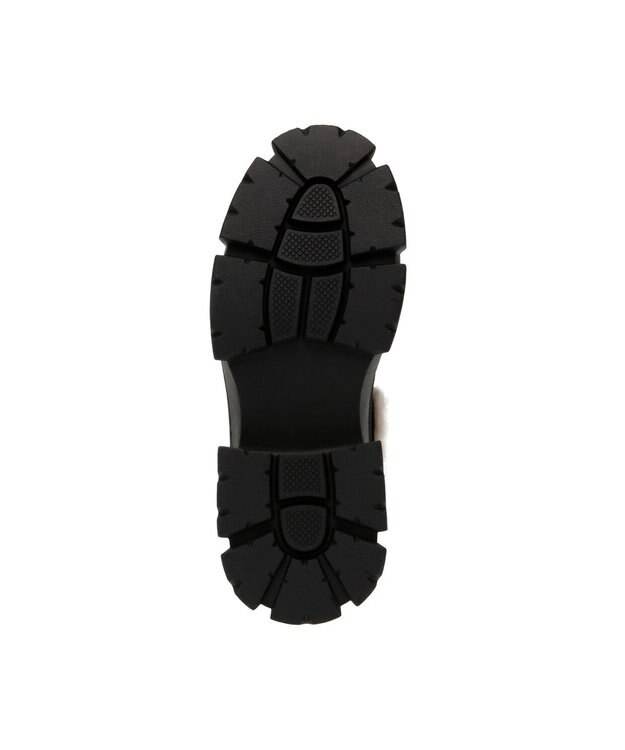 STEVE MADDEN TOWNSHIP 厚底サイドゴアムートンブーツ ブラックスエード