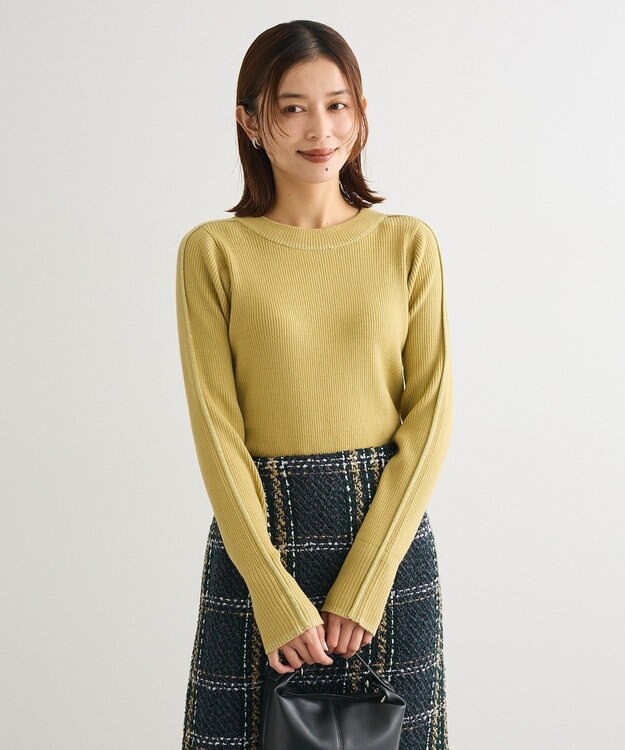 Green Parks ラメライン入りリブニットプルオーバー Green