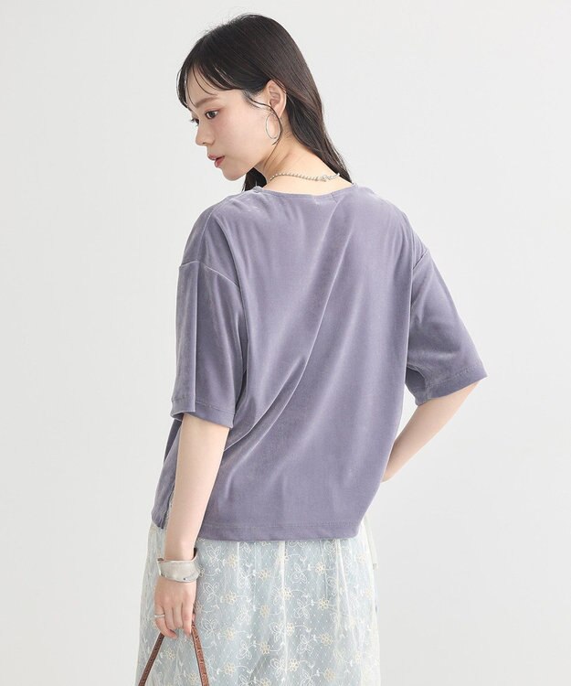 earth music&ecology シアーベロアＴｅｅ Blue