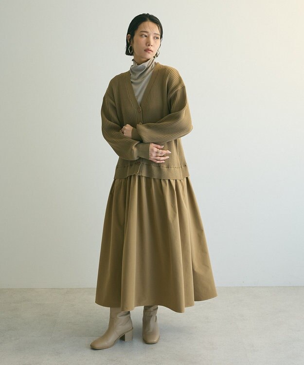 Green Parks ａ．ニットドッキングワンピース Beige