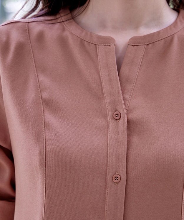 Tiaclasse 【洗える】ベルト付きスキッパーシャツワンピース ピンク