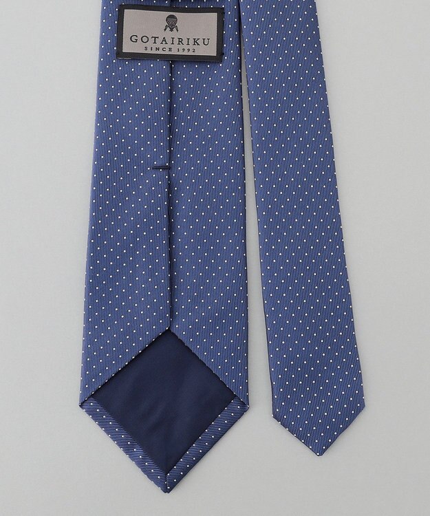 GOTAIRIKU 定番【日本製】シルク ネクタイ_ピンドット ブルー系8