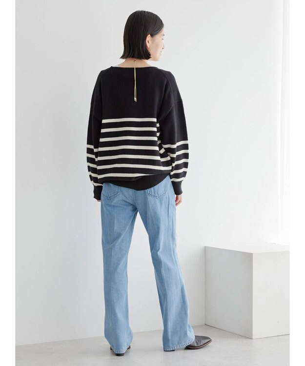 AMERICAN HOLIC バイパチスキッパーニットプルオーバー Border Black