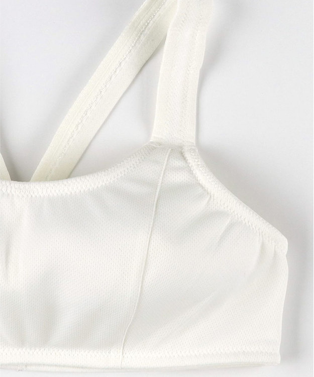 Wing ジュニア スポーツブラ 通気性がよい 【STEP2～3 まるみをおびてきた胸に】 小学生 中学生 高校生 ハーフトップ ノンワイヤーブラ RB6633 ウイング／ワコール アイボリー