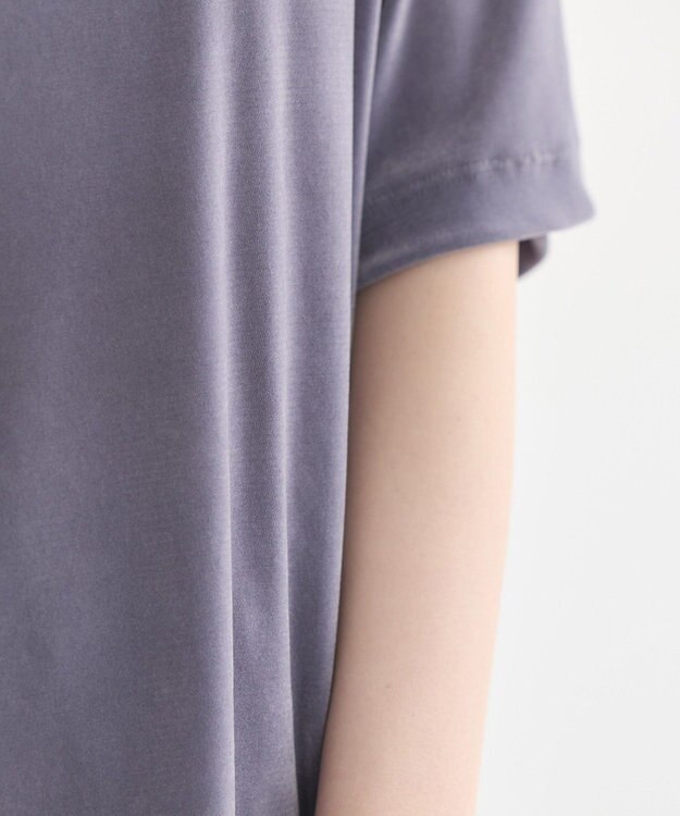 earth music&ecology シアーベロアＴｅｅ Blue