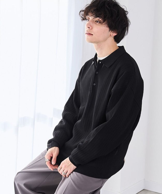 WEGO クリアライトメッシュポロプルオーバー ブラック