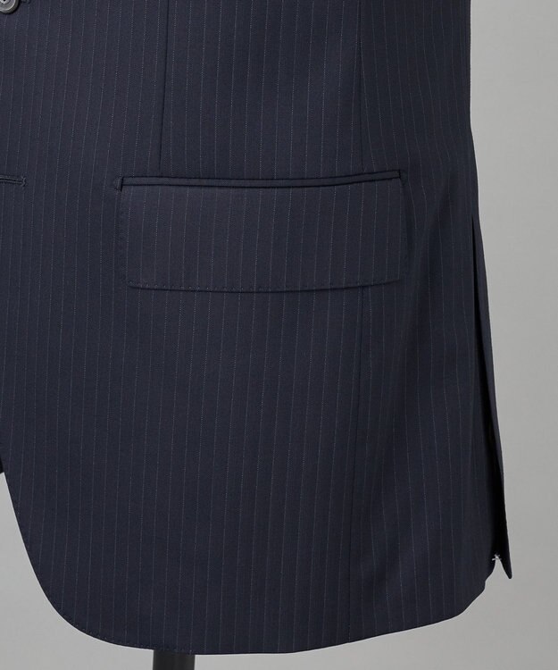 GOTAIRIKU 横に伸びる【TasmaniaWool/タマニアウール】ストレッチ スーツ（ネイビーストライプ） ネイビー系1