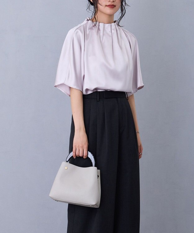 MioFIRANO STONE B001 ハンドバッグ LIGHT GRAY