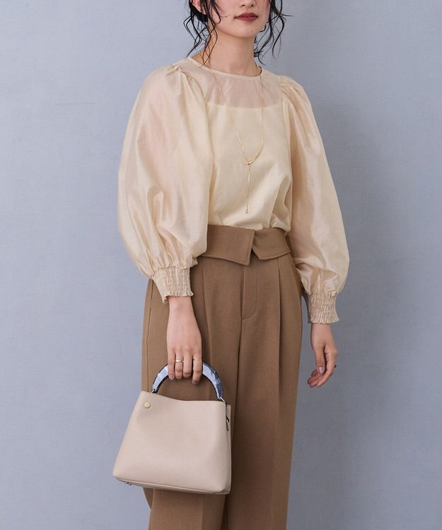 MioFIRANO STONE B001 ハンドバッグ BEIGE