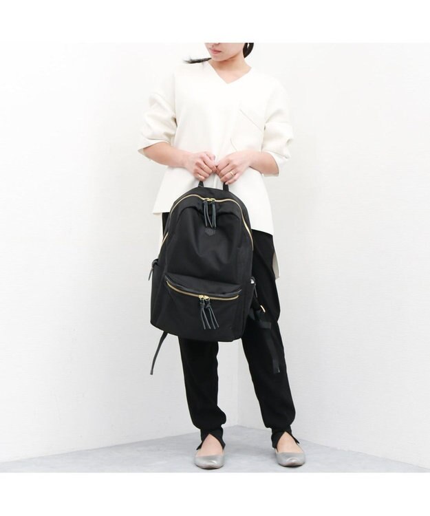 UNBILLION 【テレビ ドラマ着用アイテム】ペルケ perche / ナイロン牛革付属リュック ブラック