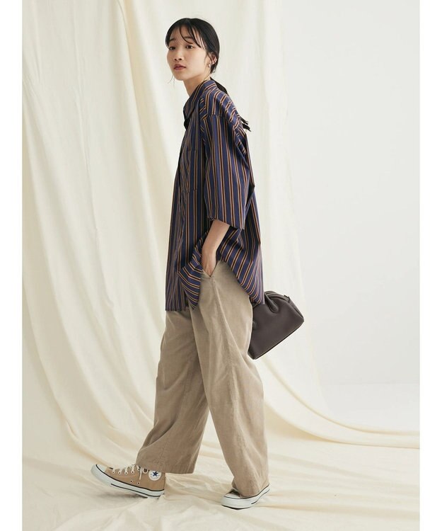 CRAFT STANDARD BOUTIQUE コーデュロイリラックスパンツ Gray Beige