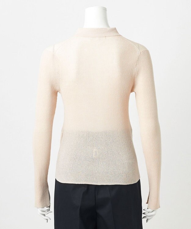 23区 【GOLD LABEL】コットンリネンシアー ニットポロカーディガン サンドベージュ系